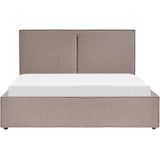 MOISSAC - Bed - Taupe - 160 x 200 cm - Polyester