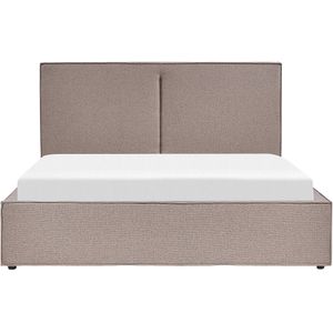 MOISSAC - Bed - Taupe - 160 x 200 cm - Polyester
