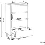 Commode 3 ladekast lichthout met zwarte metalen poten vrijstaande kast met planken opbergruimte hoge kast minimalistisch