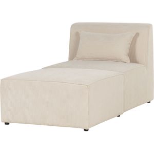 LEMVIG - Chaise longue - Beige - Corduroy