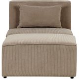 Beliani LEMVIG - Chaise longue - Taupe - Corduroy