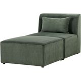 Beliani LEMVIG - Chaise longue - Donkergroen - Corduroy