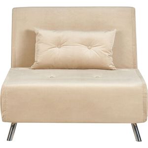 FARRIS - Slaapbank 1-zits - Beige - Fluweel