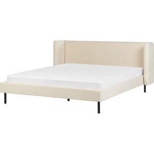 ARETTE - Tweepersoonsbed - Beige - 160 x 200 cm - Fluweel