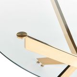 Eettafel goud gehard glazen blad rond ⌀120 cm 4 persoons capaciteit modern ontwerp