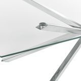 CORA - Eettafel - Zilver - 160 x 90 cm - Glas