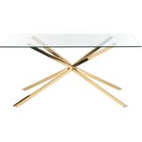 CORA - Eettafel - Goud - 160 x 90 cm - Glas