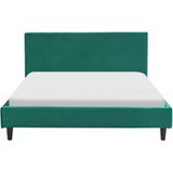 FITOU - Tweepersoonsbed - Groen - 140 x 200 cm - Fluweel