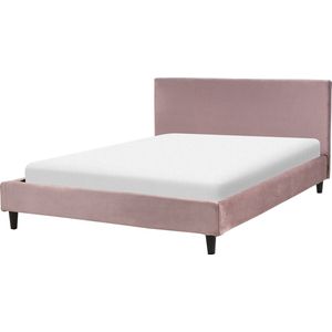 Beliani - Polsterbett Rosa Samtstoff Lattenrost 140x200 cm Abnehmbarer Bezug Modernes Design Doppelbett Schlafzimmer Kinderzimmer Ausstattung