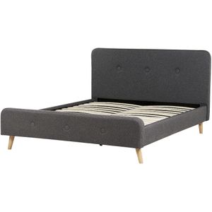 RENNES II - Tweepersoonsbed - Donkergrijs - 160 x 200 cm - Polyester