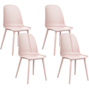 EMORY - Eetkamerstoelen set 4 - Roze - Synthetisch