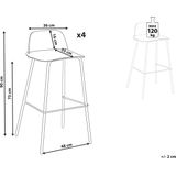 Beliani MORA - Barkruk set van 4 - Wit - Synthetisch