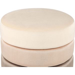 Beliani LOUIN - Poef-Beige-Fluweel