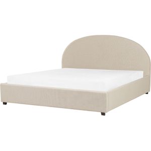 Beliani VAUCLUSE - Bed met opbergruimte - Beige - 180 x 200 cm - Polyester