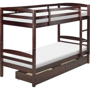REGAT - Stapelbed opbergruimte - Donkerbruin - 90 x 200 - Grenenhout