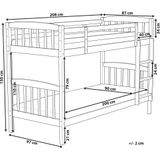 Stapelbed donkerbruin dennenhout 90 x 200 cm hoogslaper kinderen slaapkamer ladder latten