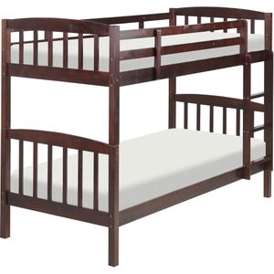 BELIANI REVIN - Stapelbed - Donkerbruin - 90 x 200 cm - Grenenhout