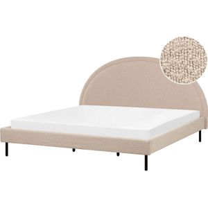 MARGUT - Bed - Beige - 180 x 200 cm - Bouclé