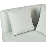 Chaise longue mintgroen links polyester stoffen bekleding met decoratieve kussens metalen poten modern ontwerp woonkamer