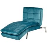 LOIRET - Chaise longue - Blauw/Groen - Fluweel
