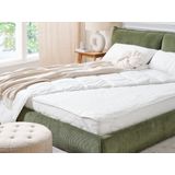 Matrasbeschermer topper wit microvezel 140 x 200 cm waterproof polyester vulling passend gestikt slaapkamer