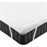 Matrasbeschermer topper wit microvezel 90 x 200 cm waterproof polyester vulling passend gestikt slaapkamer