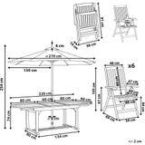 Beliani AMANTEA - Tuinset voor 6 - Donkere houtkleur/Beige - Acaciahout