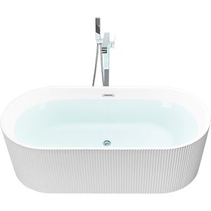 Beliani GOCTA - Vrijstaande badkuip ovaal - Wit - 169 x 80 cm - Acryl