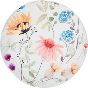 Set van 2 tuinkussens multicolour polyester bloemenpatroon ⌀ 40 cm moderne buitendecoratie waterbestendig