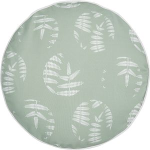 Set van 2 tuinkussens sierkussens groen polyester ⌀ 40 cm rond bladeren patroon modern ontwerp