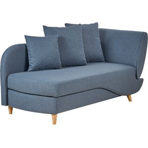 MERI II - Chaise longue met opbergruimte - Blauw - Rechts - Fluweel