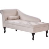 PESSAC - Chaise longue - Beige - Linkerzijde - Fluweel