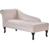 PESSAC - Chaise longue - Beige - Linkerzijde - Fluweel