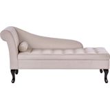 PESSAC - Chaise longue - Beige - Linkerzijde - Fluweel