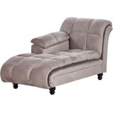 LORMONT - Chaise longue - Taupe - Rechterzijde - Fluweel