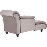 LORMONT - Chaise longue - Taupe - Rechterzijde - Fluweel