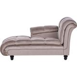 LORMONT - Chaise longue - Taupe - Rechterzijde - Fluweel