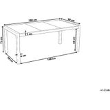 Tuintafel grijs gehard glazen tafelblad roestvrij stalen frame rechthoekig 180 x 90 cm voor 6 personen