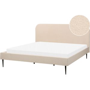 FLAYAT - Tweepersoonsbed - Beige - 180 x 200 cm - Bouclé