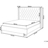 LUBBON - Tweepersoonsbed - Gebroken wit - 160 x 200 cm - Fluweel