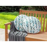 Beliani-LOANO-Tuinkussen set van 2-Wit|Groen-⌀ 40 cm-Polyester