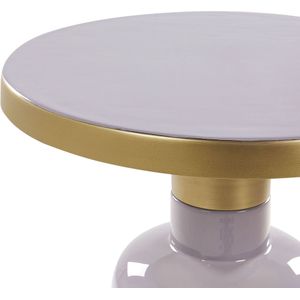 Moderne glamour bijzettafel salontafel metaal ijzer glanzend rond violet messing Lomita