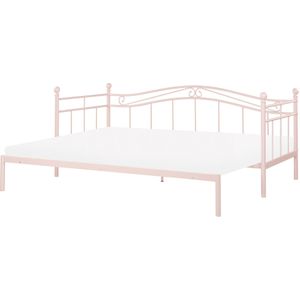 Beliani - TULLE - Eenpersoonsbed - Roze - 90 x 200 cm - Metaal
