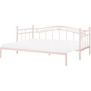 TULLE - Eenpersoonsbed - Pastelroze - 90 x 200 cm - Metaal