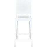 Set van 2 barkrukken wit kunststof plastic 99 cm zitting keukenstoelen krukken hoge stoel