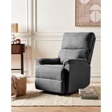 Fauteuil met voetsteun grijs polyester moderne eigentijdse stijl woonkamer meubels