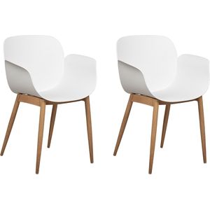 ABILENE - Eetkamerstoelen set van 2 - Wit - Plastic