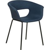 ELMA - Eetkamerstoelen set van 2 - Blauw - Polyester