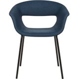 ELMA - Eetkamerstoelen set van 2 - Blauw - Polyester