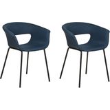 ELMA - Eetkamerstoelen set van 2 - Blauw - Polyester